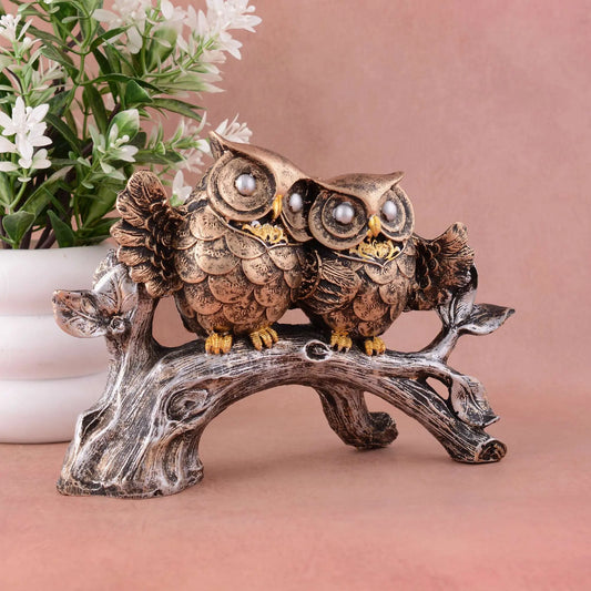 M/S PREM CRAFTS  Owl Family Sitting on Tree Decorative Bird Showpieces Statue for Home Decor Living Room Bedroom Wall Shelf Table Top Garden Decoration Items -2 M/S PREM CRAFTS