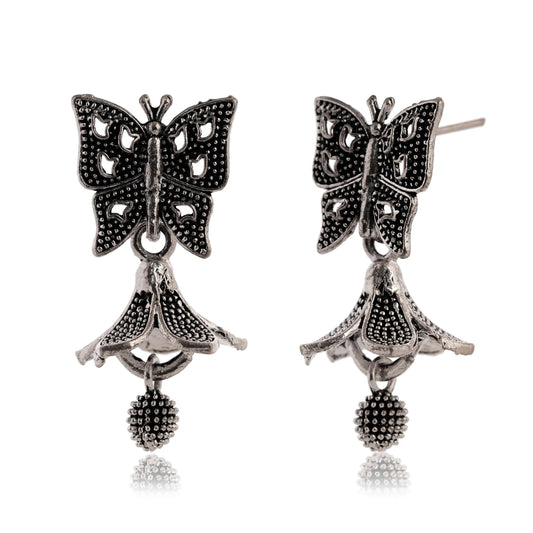Women's Traditional Silver Oxidised Chandbali Ethnic Design Jhumka/Jhumki Earrings for Women-20 Attractive Sister