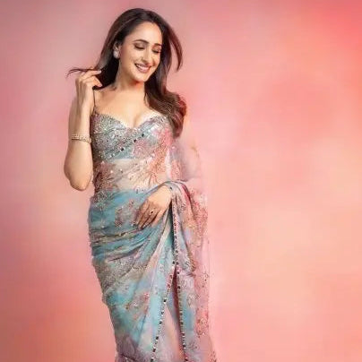 Luxury Tabby Silk Saree with Real Mirror Handwork Sequins Perfect for Weddings RE