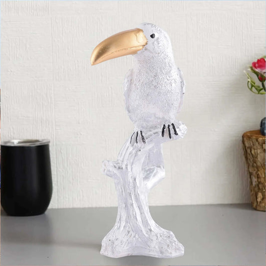 M/S PREM CRAFTS  Decorative White Resin Parrot Showpiece for Home Decor, Living Room, Table Decoration for Gifting M/S PREM CRAFTS