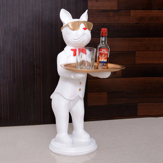 M/S PREM CRAFTS  Cool Dog Showpiece with Plate for Home Dcor Item | Kitchen,Bedroom,Office,Dinning Table Decorative Item -09 M/S PREM CRAFTS
