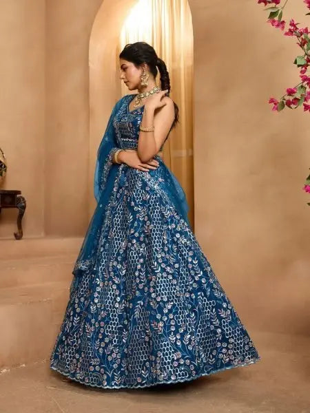 Premium Net Lehenga with Sequins and Stone Accents for Party Look / RE