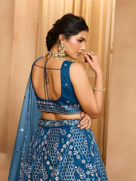 Premium Net Lehenga with Sequins and Stone Accents for Party Look / RE