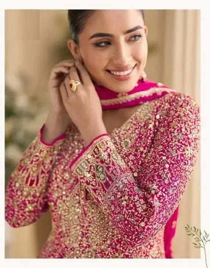 Sayuri Parampara Free Size Stitched Georgette Gown Premium Partywear 3 Piece Set RE