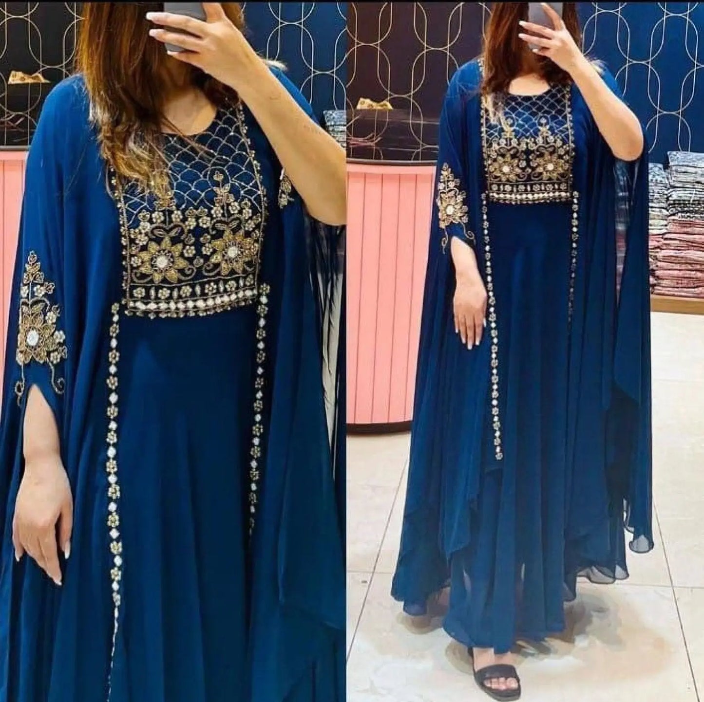 Attractive Partywear Georgette Suit with Heavy Multi Sequence Embroidery RE