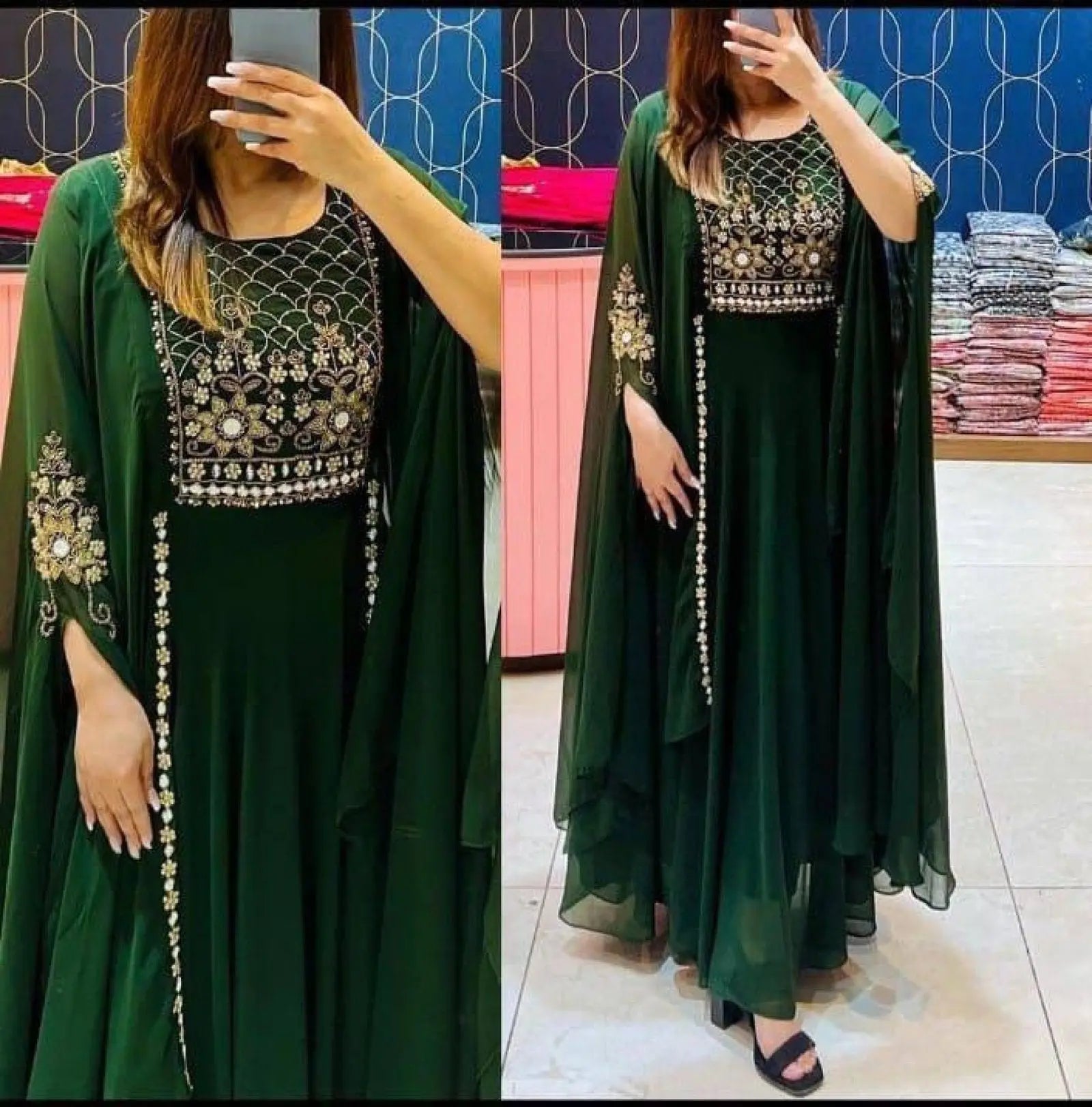Attractive Partywear Georgette Suit with Heavy Multi Sequence Embroidery RE