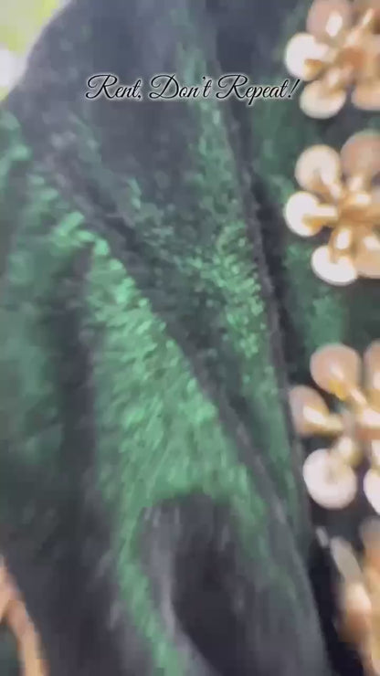 Green Velvet Bridal/Party Lehenga | Heavy Embroidery | Semi-Stitch | Size Up to 44