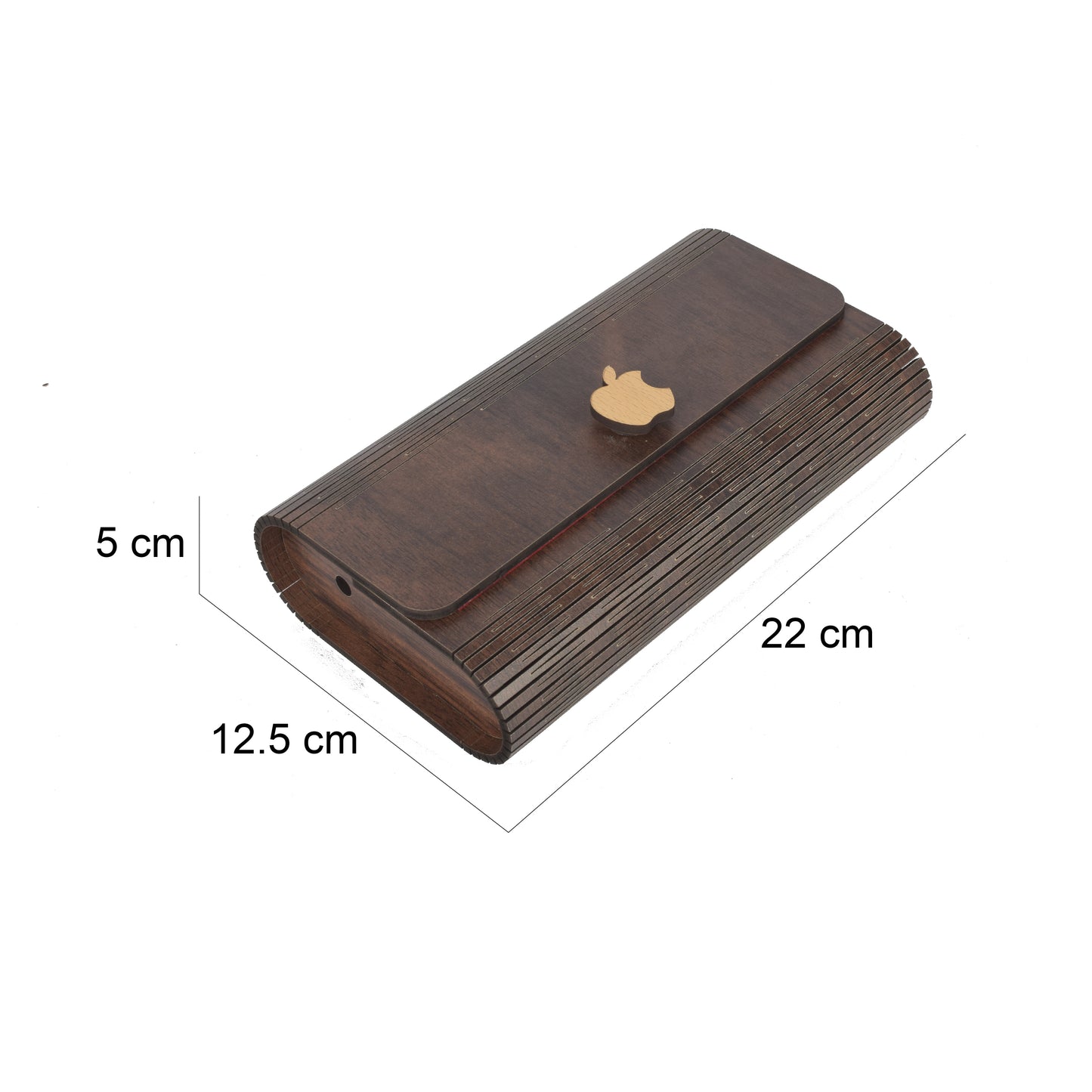 Women's Wooden Clutch Purse with Apple Inlay