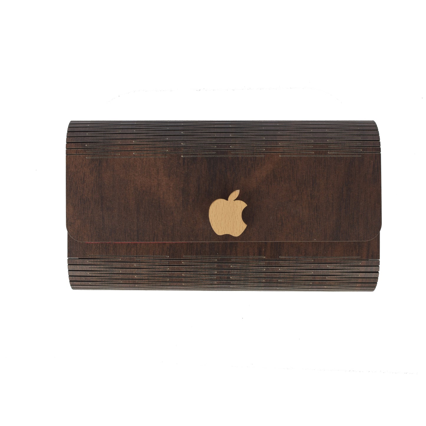 Women's Wooden Clutch Purse with Apple Inlay