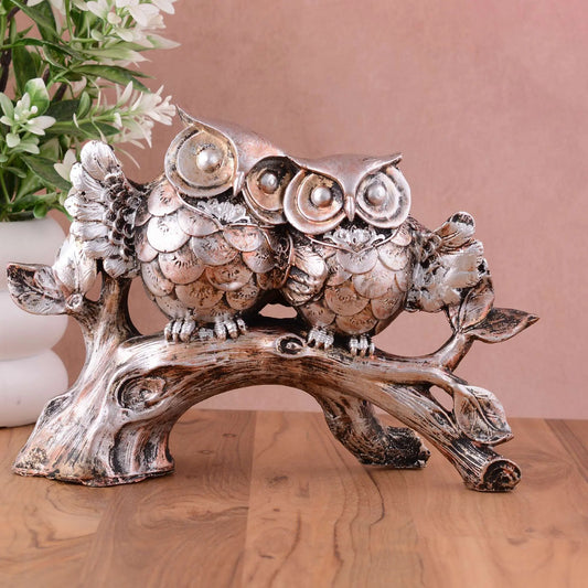 M/S PREM CRAFTS  Owl Family Sitting on Tree Decorative Bird Showpieces Statue for Home Decor Living Room Bedroom Wall Shelf Table Top Garden Decoration Items -3 M/S PREM CRAFTS