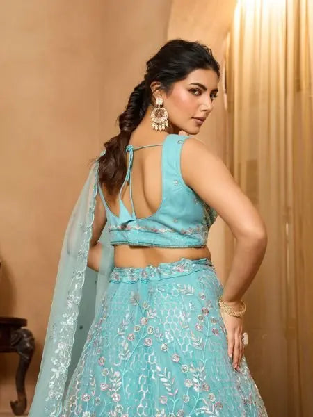Premium Net Lehenga with Sequins and Stone Accents for Party Look / RE