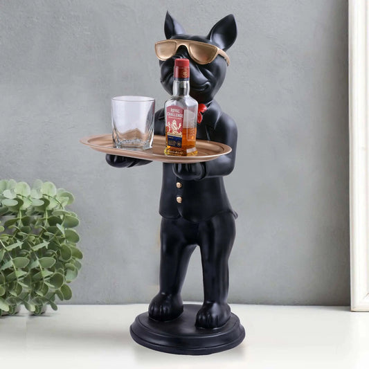 M/S PREM CRAFTS  Cool Dog Showpiece with Plate for Home Dcor Item | Kitchen,Bedroom,Office,Dinning Table Decorative Item -08 M/S PREM CRAFTS