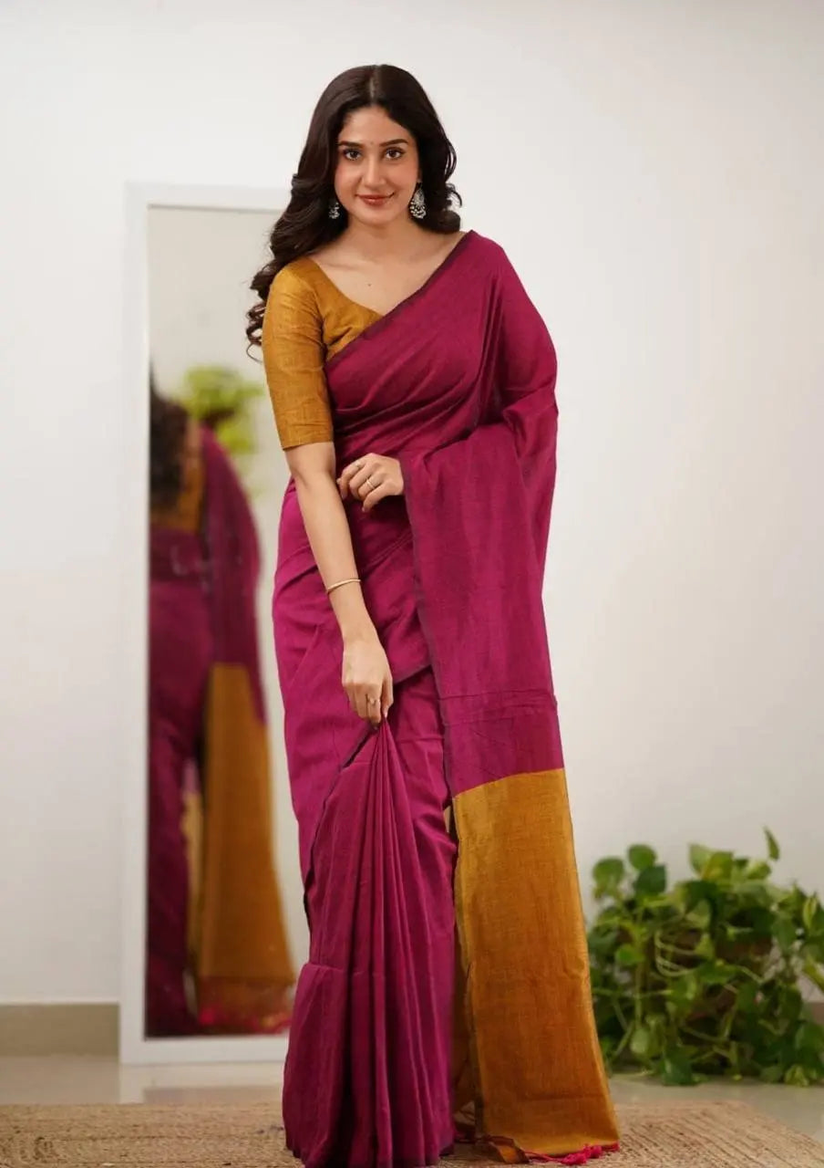 Women's Pure Cotton Handloom Saree Combo | Soft Lightweight Traditional Saree Collection RE