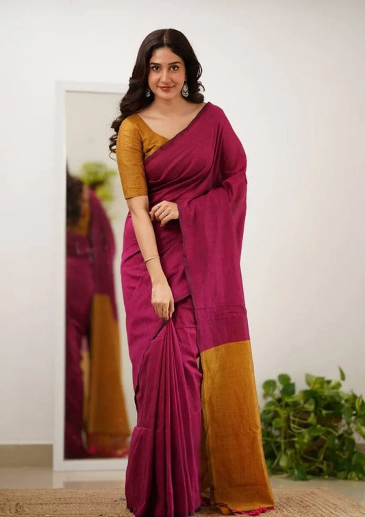 Women's Pure Cotton Handloom Saree Combo | Soft Lightweight Traditional Saree Collection RE