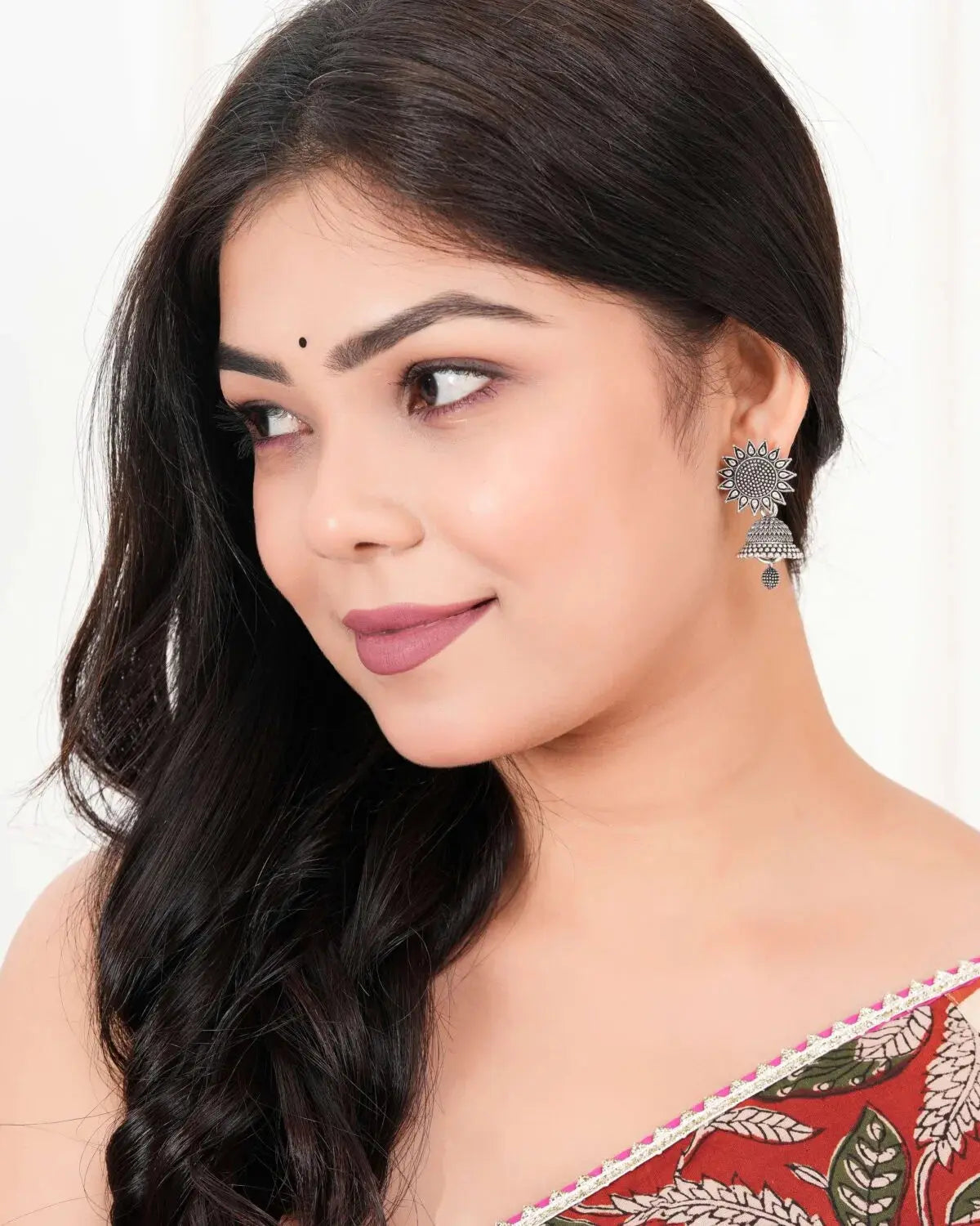 Earrings for Women Traditional Silver OXidised Jhumka Set | German Silver Chand Baliyan & Jhumkas Earrings | Birthday & Anniversary Gift Attractive Sister